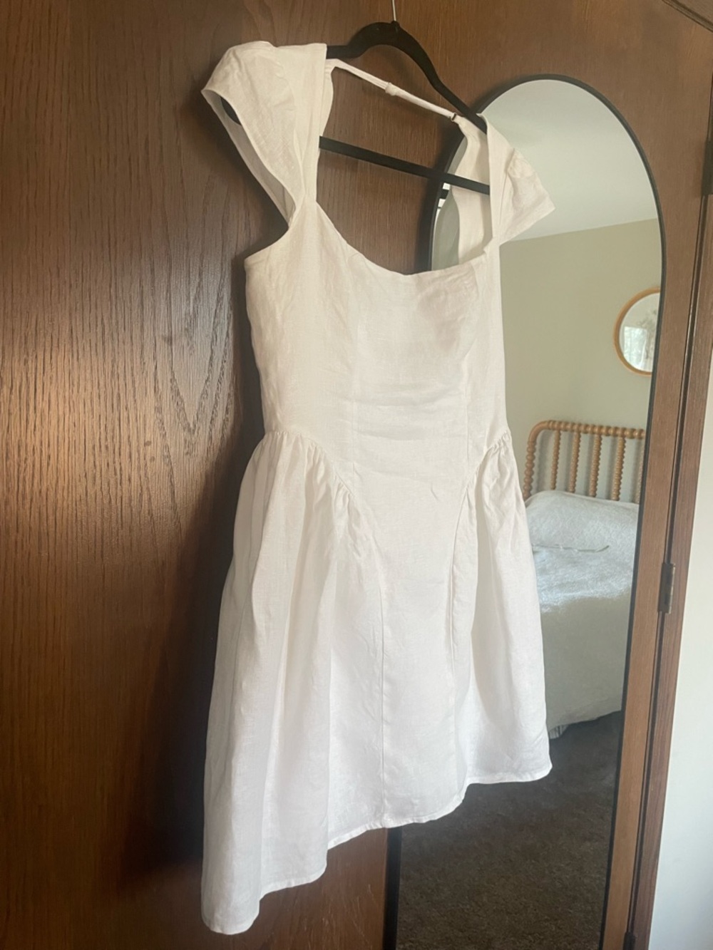Reformation Oaklyn Linen Mini Dress White Size 8
